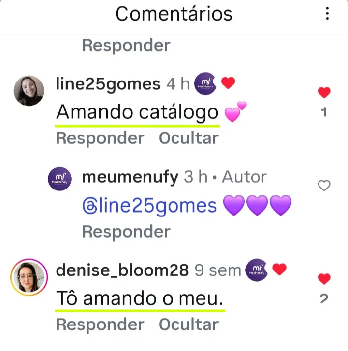 Comentário real de lojista sobre o MeuMenuFy
