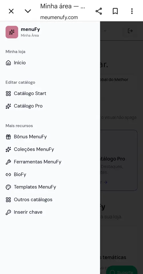 Menu simples, tudo à mão