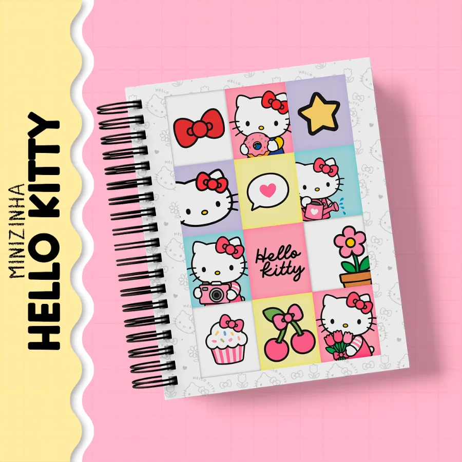 Caderno Hello Kit Rosa
