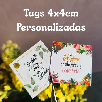 Tag Personalizada em qualquer formato! 4x4cm  Criamos a arte
